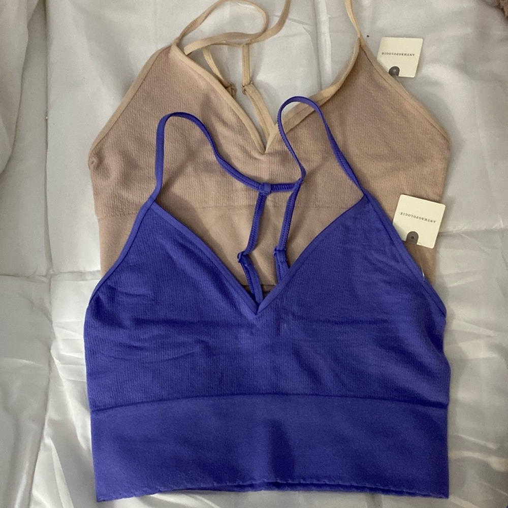 NWT Anthropologie Seamless T back Bralettes SET OF 2 💜 LOVE THESE
